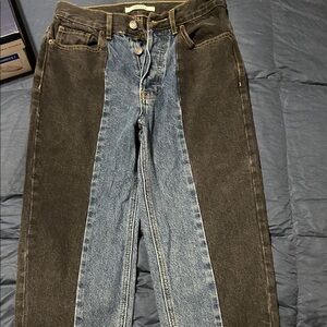PacSun Black and Blue Straight Leg Jeans